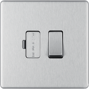BG Electrical Flatplate Screwless Brushed Steel - Switched and fused