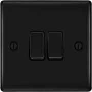 BG Electrical Nexus Metal Matt Black - Double, 2 way switch