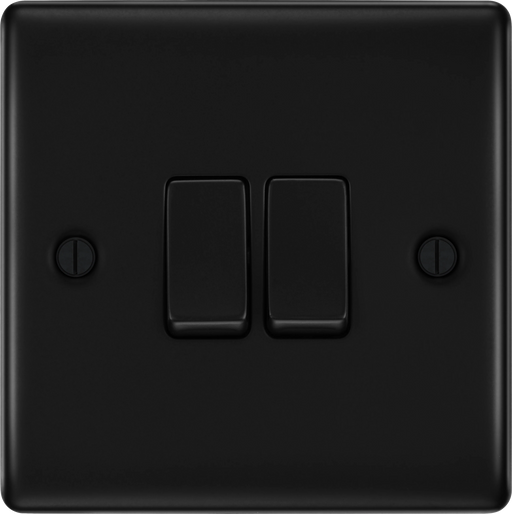 BG Electrical Nexus Metal Matt Black - Double, 2 way switch
