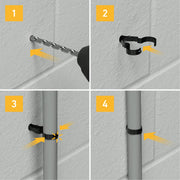 D-Line Fire Clip - Safe-D Stag-Clip for 1x 6-8mm φ cable. Single, Black - Pack of 100