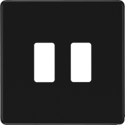 BG Electrical Flatplate Screwless Matt Black - 2 module - square