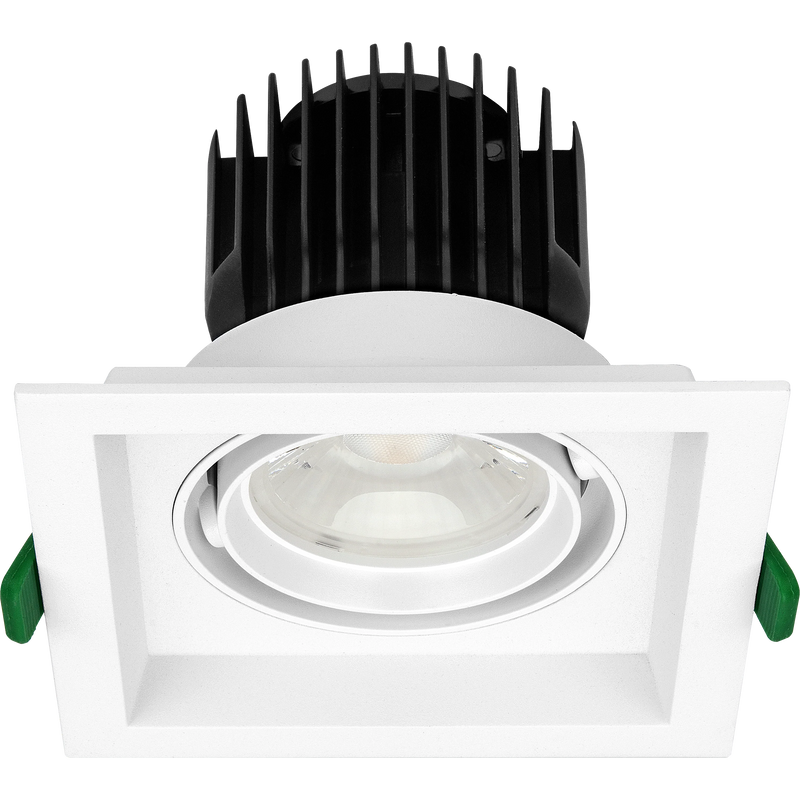 Luceco Square Spotlight - Single square module recessed white 140mm 1900lm 22w 4000k