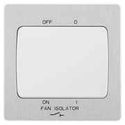 BG Electrical Evolve Brushed Steel - 3 pole fan isolator, fused