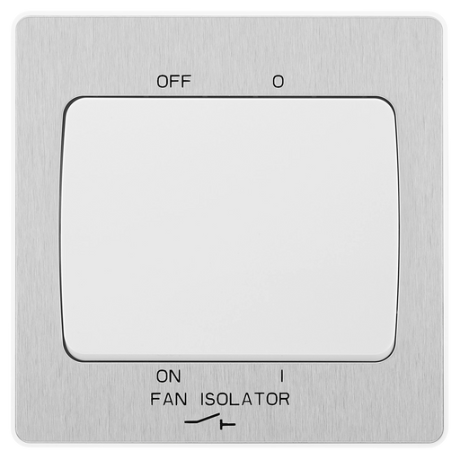 BG Electrical Evolve Brushed Steel - 3 pole fan isolator, fused