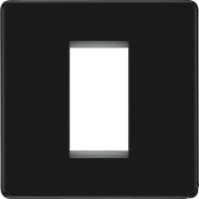 BG Electrical Flatplate Screwless Matt Black - 1 module - square