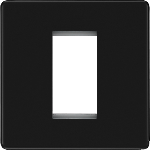 BG Electrical Flatplate Screwless Matt Black - 1 module - square