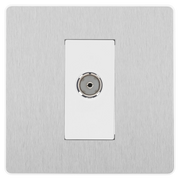 BG Electrical Evolve Brushed Steel - Single, co-axial