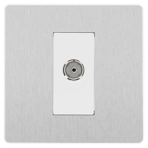 BG Electrical Evolve Brushed Steel - Single, co-axial