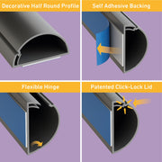 D-Line Trunking - 50x25mm Black 1m Self Adhesive Length