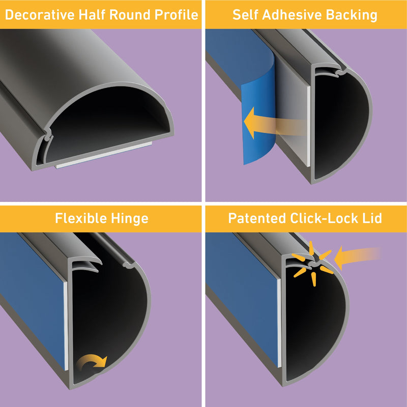 D-Line Trunking - 50x25mm Black 1m Self Adhesive Length