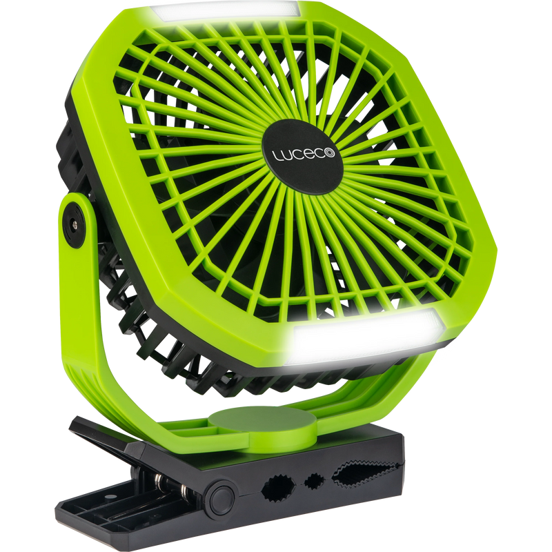 Luceco Magnetic Torch - Inspection Light with Fan, Magnetic Clamp and Power Bank, USB-C Rechargeable, Portable Worklight, 10W, 250lm, 6500K