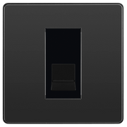 BG Electrical Evolve Black Chrome - Single, telephone socket, master