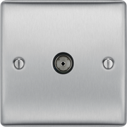 BG Electrical Nexus Metal Brushed Steel - Single, co-axial