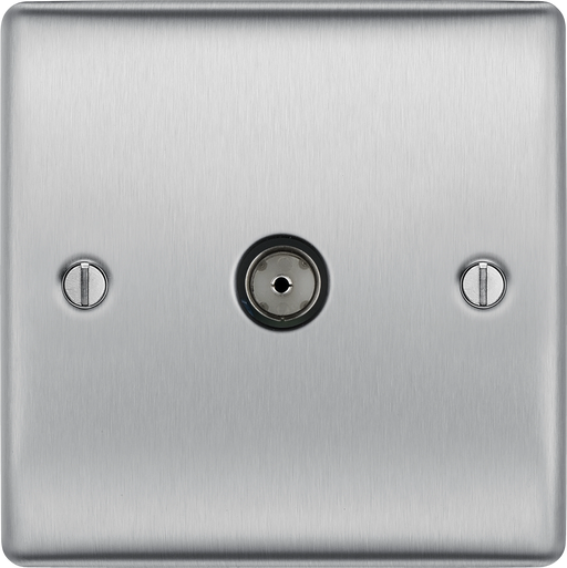 BG Electrical Nexus Metal Brushed Steel - Single, co-axial