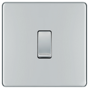 BG Electrical Flatplate Screwless Polished Chrome - Single, 2 way switch