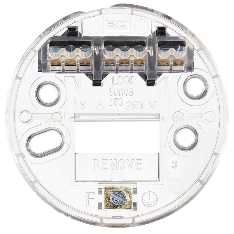 BG Electrical Ceiling Accessories - Enclosed, 2 terminal body, 3 terminals and earth in base, PVC tails, HO skirt