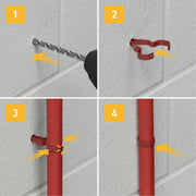D-Line Fire Clip - Safe-D Stag-Clip for 1x 6-8mm φ cable. Single, Red - Pack of 50