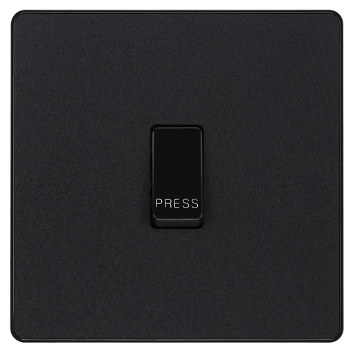 BG Electrical Evolve Matt Black - Single, bell push switch