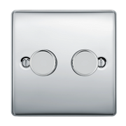 BG Electrical Nexus Metal Polished Chrome - Double, 2 way push 200W