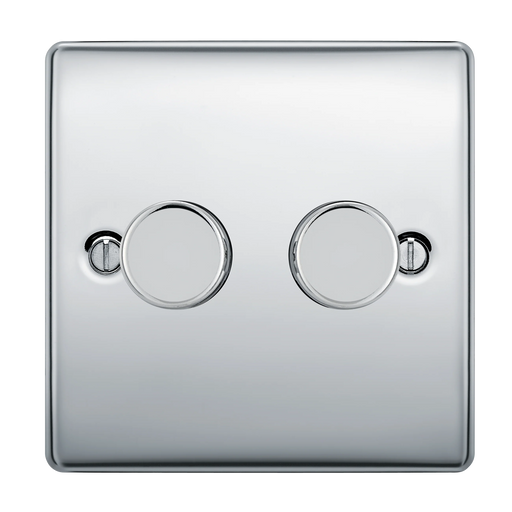 BG Electrical Nexus Metal Polished Chrome - Double, 2 way push 200W