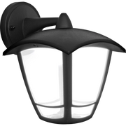 Luceco Coach Lantern - Exterior LED Coach Lantern 4 Panel Top Arm 640lm 8w 4000k Ip44 Black Non-pir