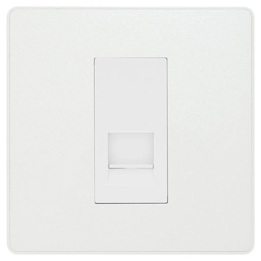 BG Electrical Evolve Pearlescent White - Single, telephone socket, secondary