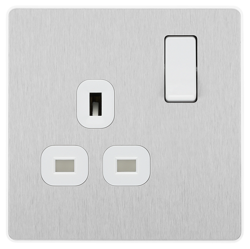 BG Electrical Evolve Brushed Steel - Single, switched, single pole