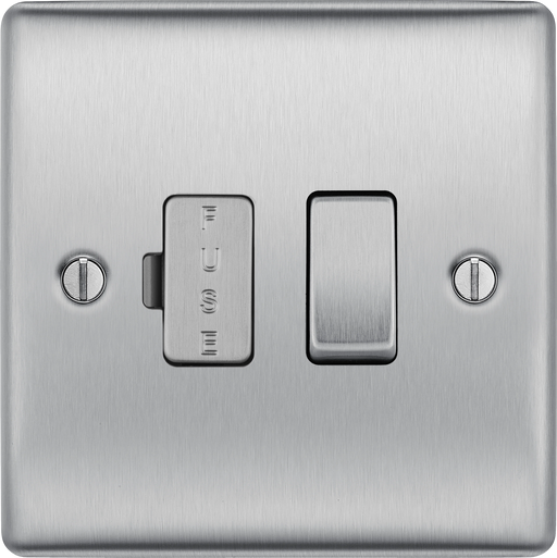 BG Electrical Nexus Metal Brushed Steel - Switched and fused