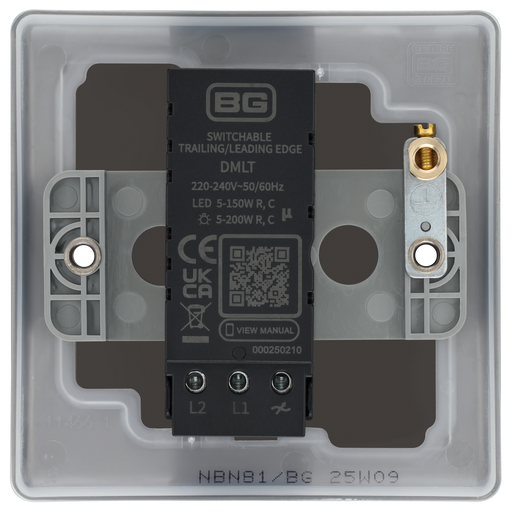 BG Electrical Nexus Metal Black Nickel - Single, 2 way push 200W
