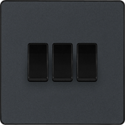 BG Electrical Evolve Matt Grey - Triple, 2 way switch