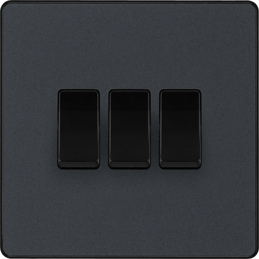 BG Electrical Evolve Matt Grey - Triple, 2 way switch
