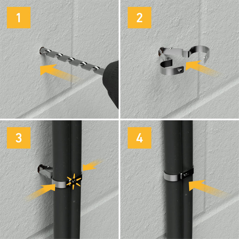 D-Line Fire Clip - Safe-D Stag-Clip for 2x 8-10mm φ cables. Twin, Galv. - Pack of 100