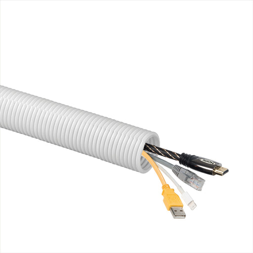 D-Line Cable Tidy - Cable Tidy Tube, White - 1.1m, 32mm dia.