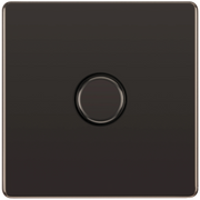 BG Electrical Flatplate Screwless Black Nickel - Single, 2 way push 200W