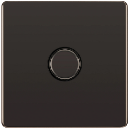 BG Electrical Flatplate Screwless Black Nickel - Single, 2 way push 200W