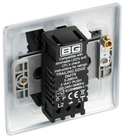 BG Electrical Nexus Metal Polished Chrome - Single, 2 way push 200W