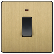BG Electrical Evolve Satin Brass - 20A, double pole, with indicator