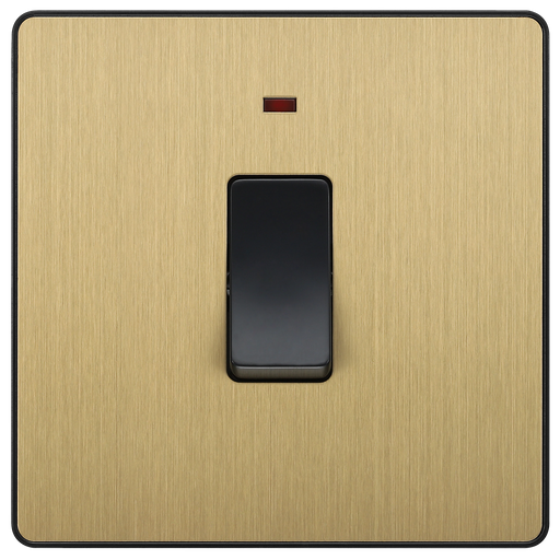 BG Electrical Evolve Satin Brass - 20A, double pole, with indicator