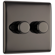 BG Electrical Nexus Metal Black Nickel - Double, 2 way push 200W