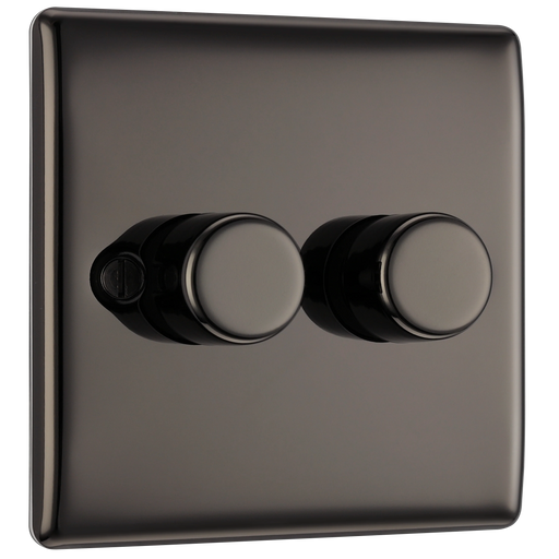 BG Electrical Nexus Metal Black Nickel - Double, 2 way push 200W