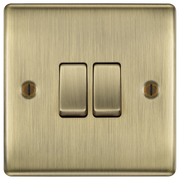 BG Electrical Nexus Metal Antique Brass - Double, 2 way switch
