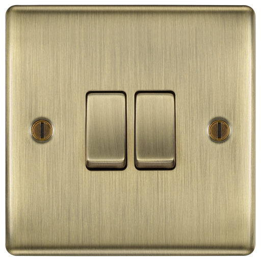 BG Electrical Nexus Metal Antique Brass - Double, 2 way switch