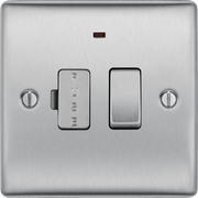 BG Electrical Nexus Metal Brushed Steel - Switched and fused with indicator