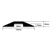 D-Line Floor Cover - Drive Over Cable Protector, Black - 765mm Length, Cavity 38x12mm