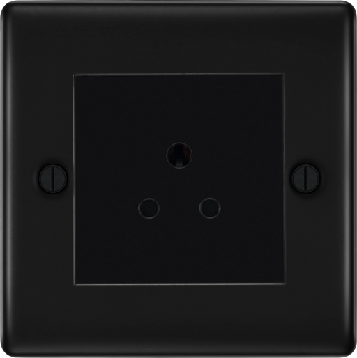 BG Electrical Nexus Metal Matt Black - 2A, Single, unswitched, round pin