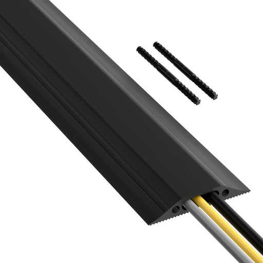 D-Line Floor Cover - Medium Duty Black Floor Cable Protector - 1.8m, Cavity 30x10mm