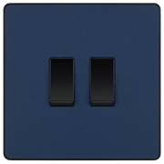 BG Electrical Evolve Matt Blue - Double, 2 way switch