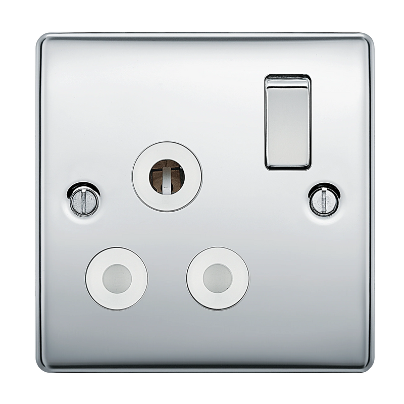 BG Electrical Nexus Metal Polished Chrome - 15A, single, switched, round pin