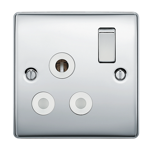BG Electrical Nexus Metal Polished Chrome - 15A, single, switched, round pin