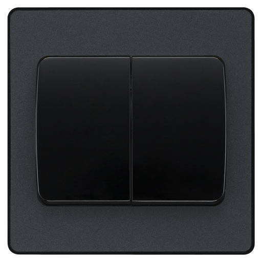 BG Electrical Evolve Matt Grey - Double, 2 way switch, wide rocker